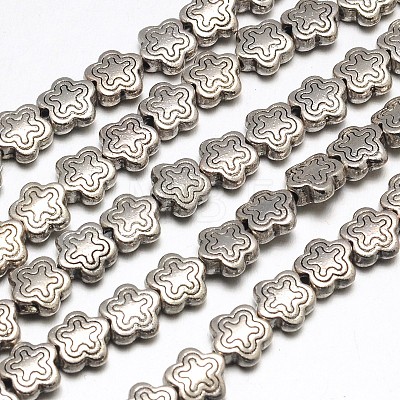 Tibetan Style Star Alloy Bead Strands TIBEB-O007-17-NR-1