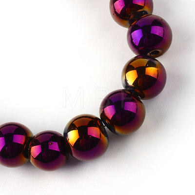 Electroplate Transparent Glass Beads Strands EGLA-Q062-4mm-D06-1