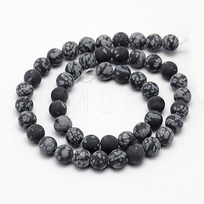 Natural Snowflake Obsidian Beads Strands G-D674-10mm-1