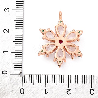 Rack Plating Brass with Cubic Zirconia Pendants KK-Q010-11RG-1