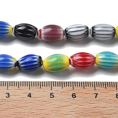 Handmade Millefiori Lampwork Beads Strands LAMP-F035-12D-1