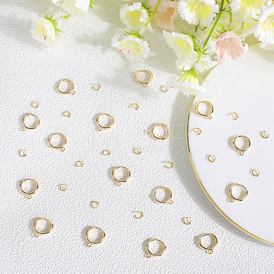 20Pcs Brass Huggie Hoop Earring Findings KK-BBC0014-57-1