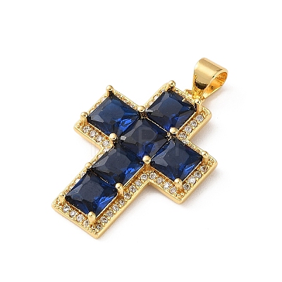 Brass Pave Cubic Zirconia Pendants CU-CBA03AF-17G-1