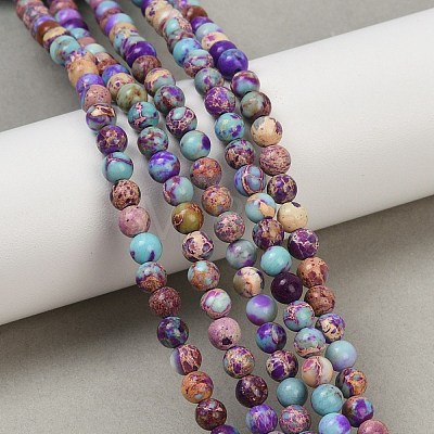Dyed Natural Regalite/Imperial Jasper/Sea Sediment Jasper Beads Strands G-B124-C04-14-1