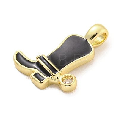 Brass with Cubic Zirconia with Enamel Pendant KK-Q814-22G-02-1