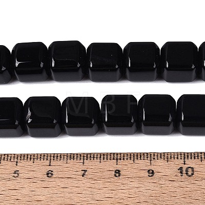 Natural Black Onyx Beads Strands G-Q608-10A-1