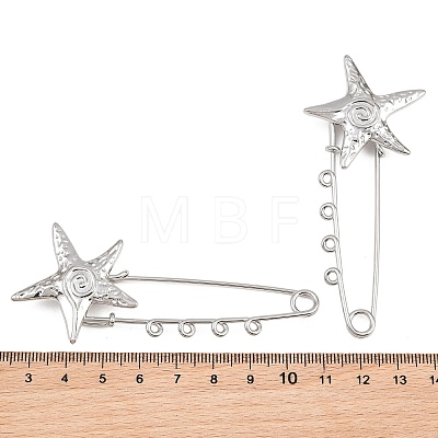 Starfish & Vortex 304 Stainless Steel Safety Pins Brooch Findings SA-CBA098D-16A-P04-1
