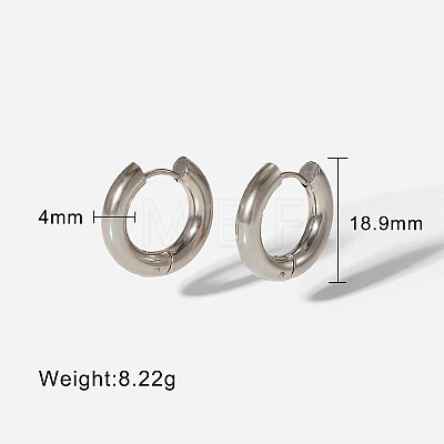 Stainless Steel Simple Fashion Circle Earrings for Daily Wear VI3249-2-1