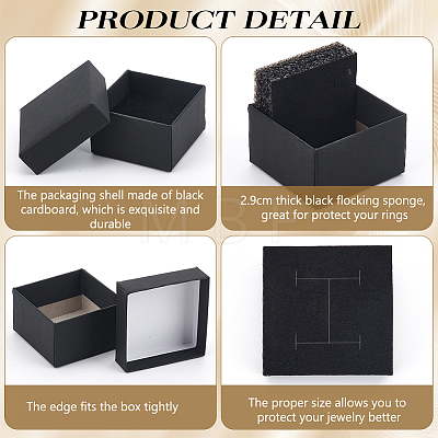 Square Paper Ring Storage Boxes CON-WH0098-10-1
