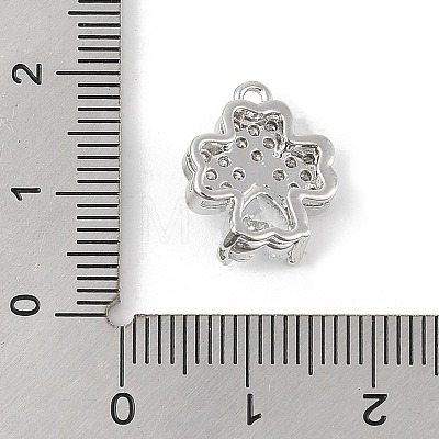 Brass Micro Pave Clear Cubic Zirconia Charms KK-R219-30P-1