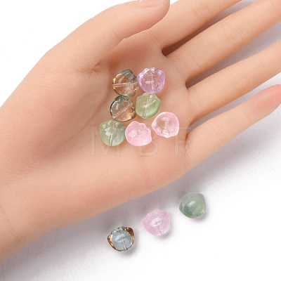 35Pcs Transparent Spray Painted Glass Beads GLAA-YW0001-72-1