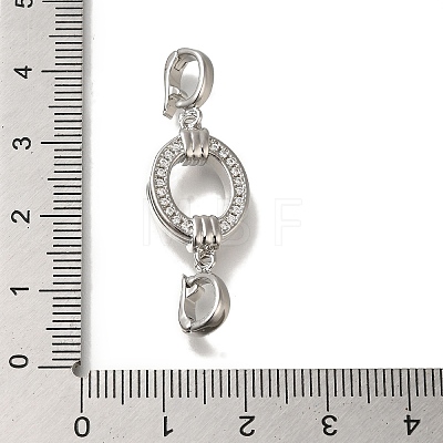 Brass Micro Pave Clear Cubic Zirconia Fold Over Clasps KK-H480-33P-1