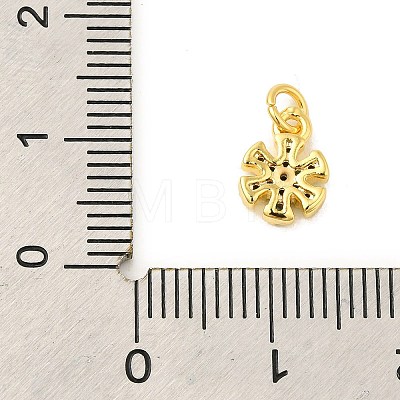 Real 18K Gold Plated Rack Plating Brass Micro Pave Cubic Zirconia Pendants Charms KK-S396-01B-1