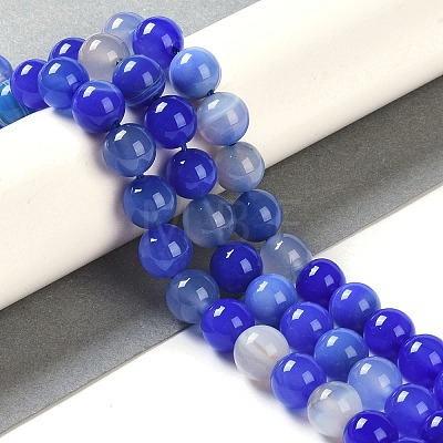 Natural Striped Agate/Banded Agate Beads Strands G-Z060-A01-B26-1