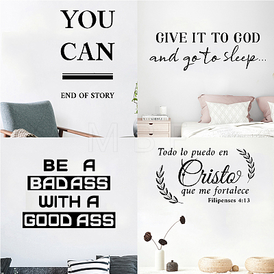 PVC Quotes Wall Sticker DIY-WH0200-088-1