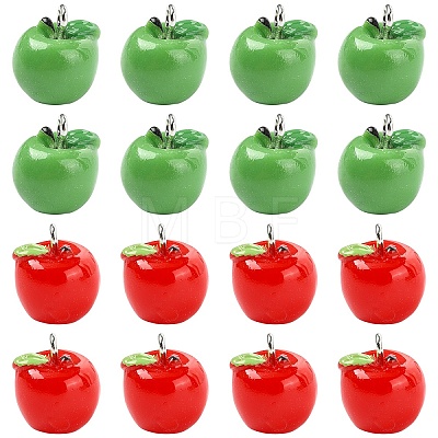 10Pcs Apple Resin Charms RESI-YW0005-26A-1