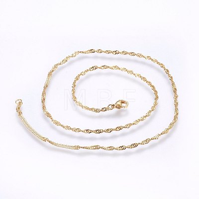304 Stainless Steel Singapore Chain Necklaces MAK-L015-25D-1