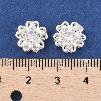 Rack Plating Brass Micro Pave Cubic Zirconia Beads KK-F879-05S-1