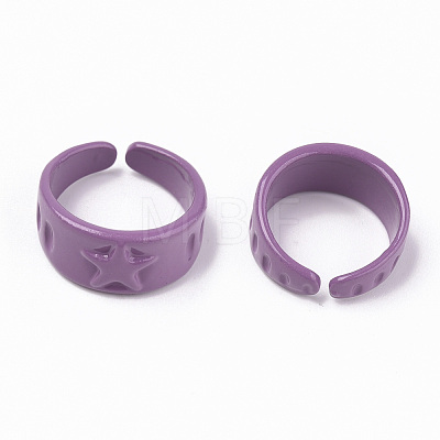 Spray Painted Alloy Cuff Rings X-RJEW-T011-30B-RS-1