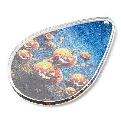 Halloween Theme Opaque Acrylic Pendants SACR-Z004-03G-1