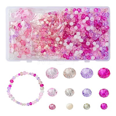1000Pcs 3 Styles Glass Rondelle Beads GLAA-CJC0009-09D-1