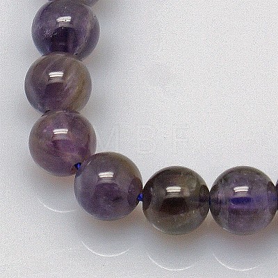 Natural Amethyst Round Bead Strands G-L170-8mm-03-1