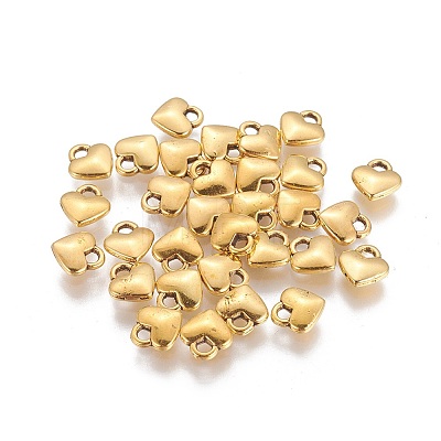 Tibetan Style Alloy Heart Charms TIBEP-LFH260Y-AG-LF-1