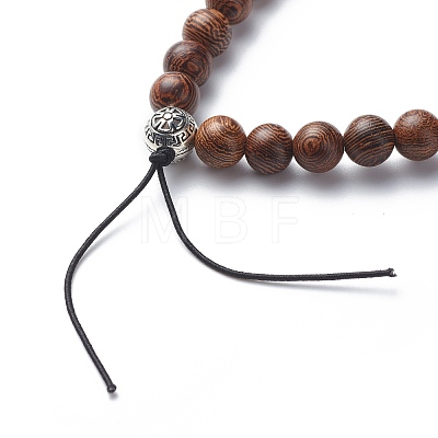 Wood Beads Stretch Bracelets Making BJEW-PH00009-04-1