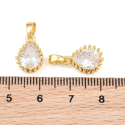 Brass Pave Cubic Zirconia Charms CU-CBA9AB3-01G-03-1