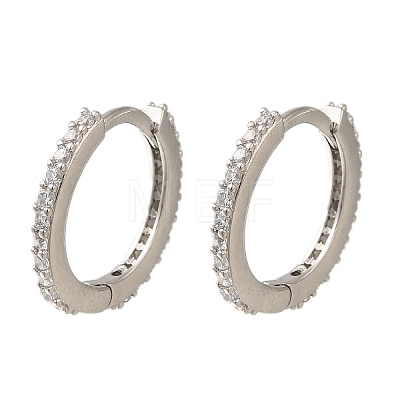 Rack Plating Brass Micro Pave Cubic Zirconia Hoop Earrings EJEW-H143-15P-1