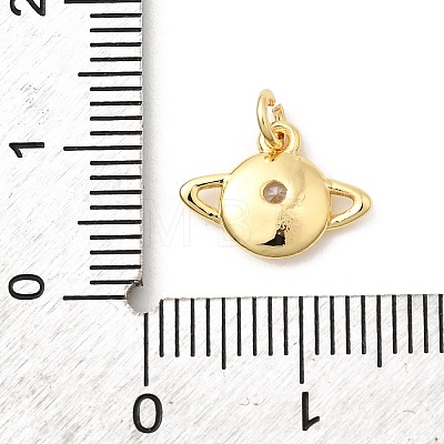 Brass Micro Pave Cubic Zirconia Charms KK-Z135-02G-04-1