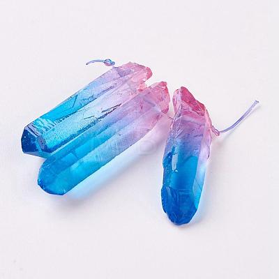 Natural Quartz Crystal Pointed Pendants G-K188-05-1