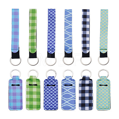 12Pcs 12 Style Polyester Pendant Keychains KEYC-BY0001-02-1