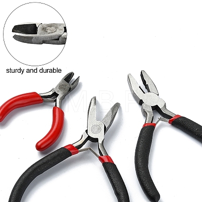 5Pcs 5 Styles Carbon Steel Jewelry Pliers AJEW-YW0001-19-1