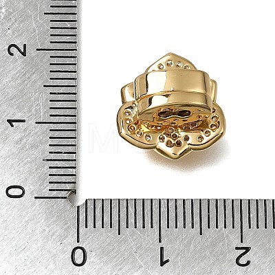 Brass Micro Pave Clear Cubic Zirconia Slide Charms CU-CBA4292-01G-1
