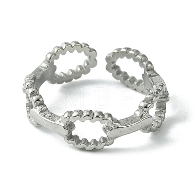 304 Stainless Steel Open Cuff Ring RJEW-L110-038P-1