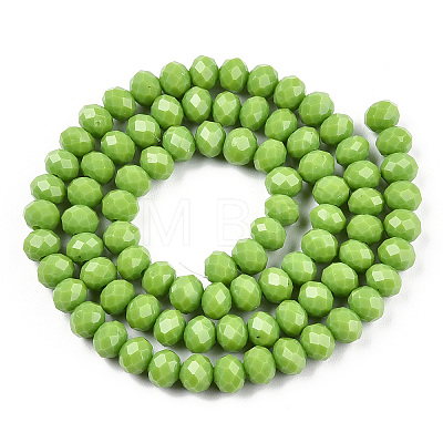 Faceted Solid Color Glass Rondelle Bead Strands GLAA-Q044-6mm-12-1