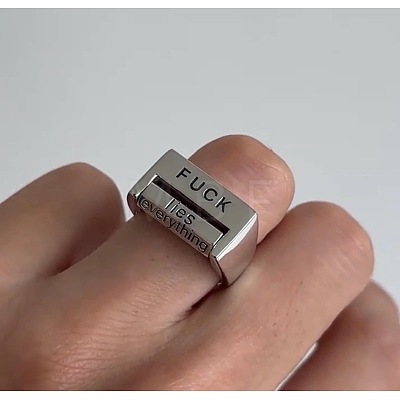 Word Fuck Alloy Cuff Rings FS-WGD1DDB-01-1