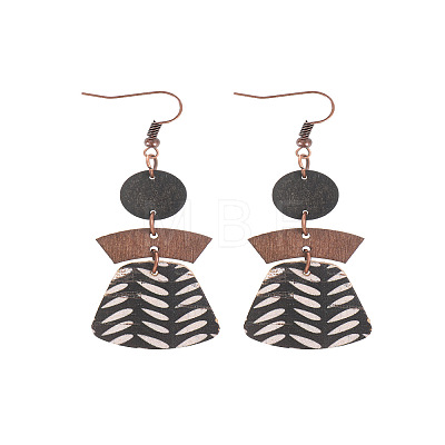 Alloy with Imitation Leather Dangle Earrings FS-WG30D02-07-1