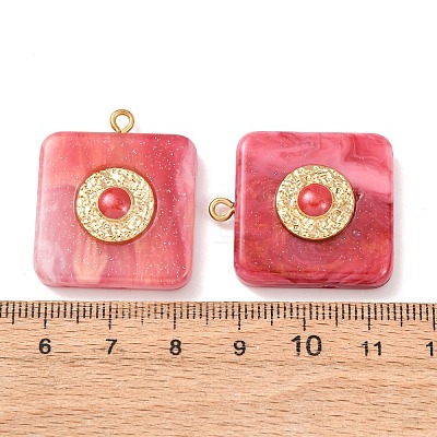 304 Stainless Steel Resin Pendants STAS-F352-07B-04-1