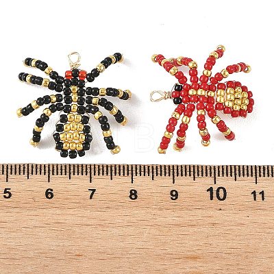 TOHO Glass Seed Beaded Pendants PALLOY-MZ01387-1