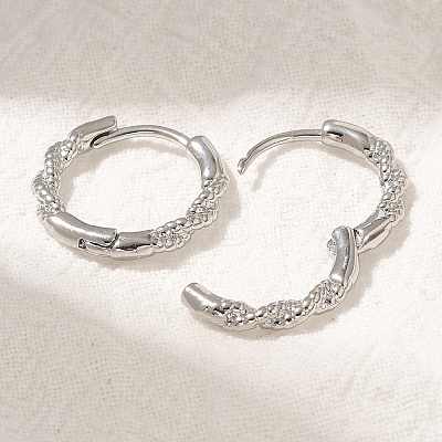 Rack Plating Twist Brass Hoop Earrings EJEW-H143-21P-1