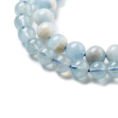 Natural Aquamarine Beads Strands G-R446-6mm-05-01-1