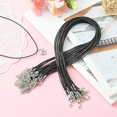 30Pcs Waxed Cotton Cord Necklace Making MAK-CJ0001-19-1