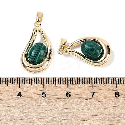 Synthetic Malachite Teardrop Pendants KK-U043-39G-01-1