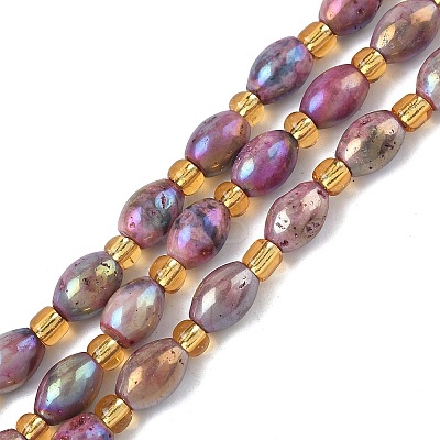Electroplated Natural Druzy Geode Crystal Beads Strands G-G459-03B-08-1