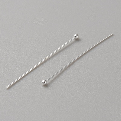 925 Sterling Silver Ball Head Pins STER-WH0019-07D-1