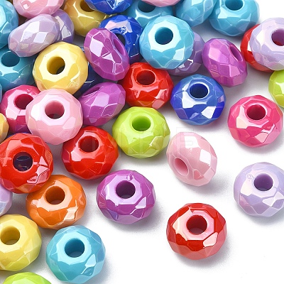 Opaque Acrylic European Beads FIND-CJC0003-54B-1