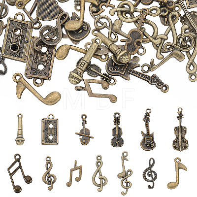 SUNNYCLUE 78Pcs 13 Styles Tibetan Style Alloy Pendants FIND-SC0006-81-1