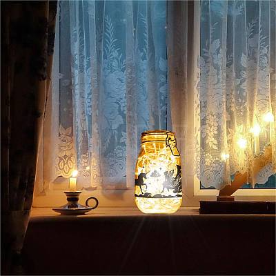 PVC Lamp Film for DIY Colorful Light Hanging Lamp Frosted Glass Jar DIY-WH0513-001-1